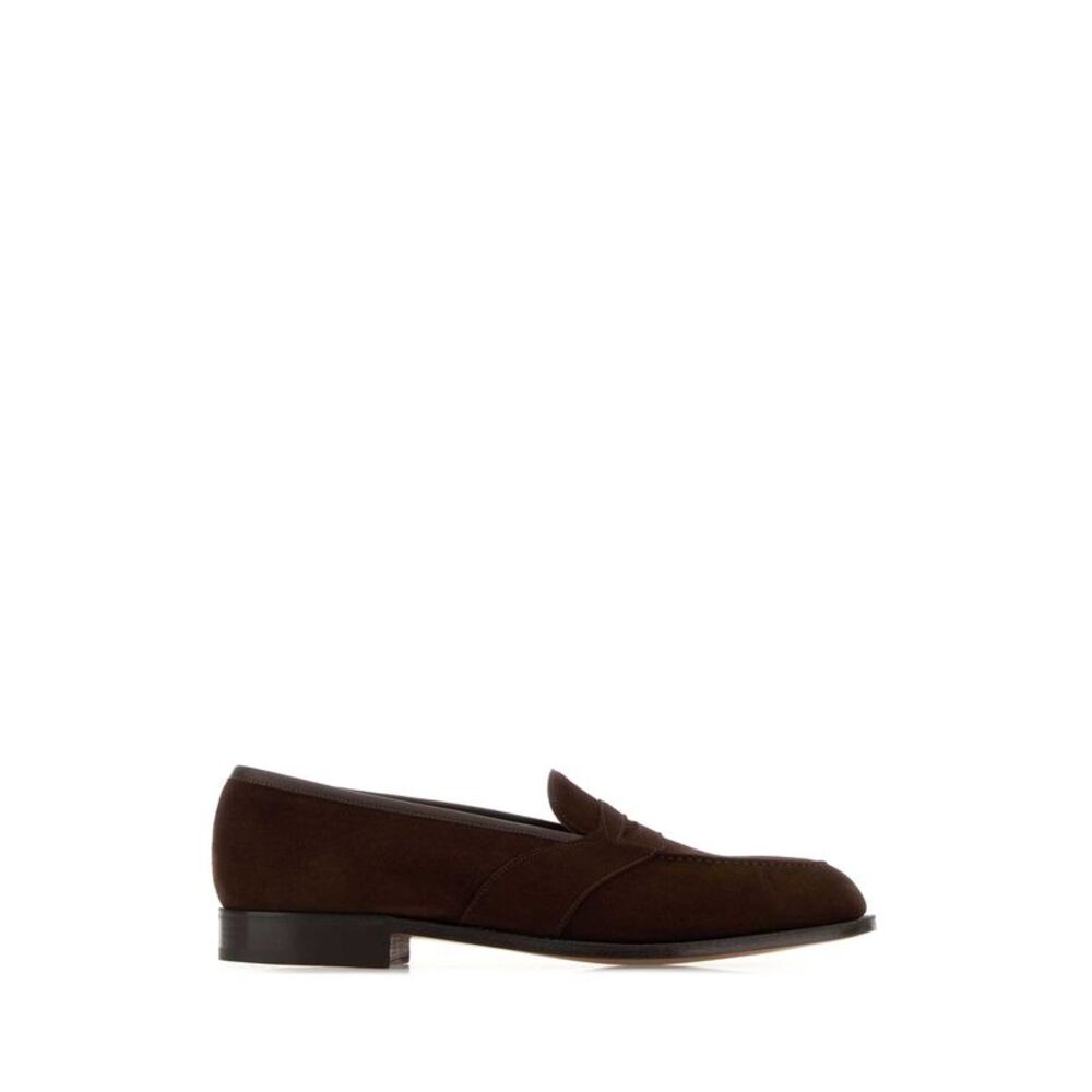 Edward Green Men Brown Suede Montpellier Loafers